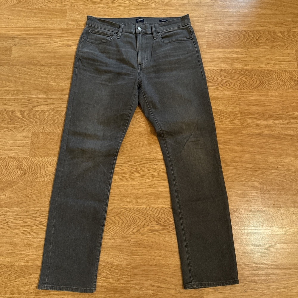 J.Crew Flex Jeans Men's Gray 33x32 (34x31.5) Straight Fit‎ Stretch Denim Preppy